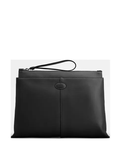 medium leather clutch bag by TODS