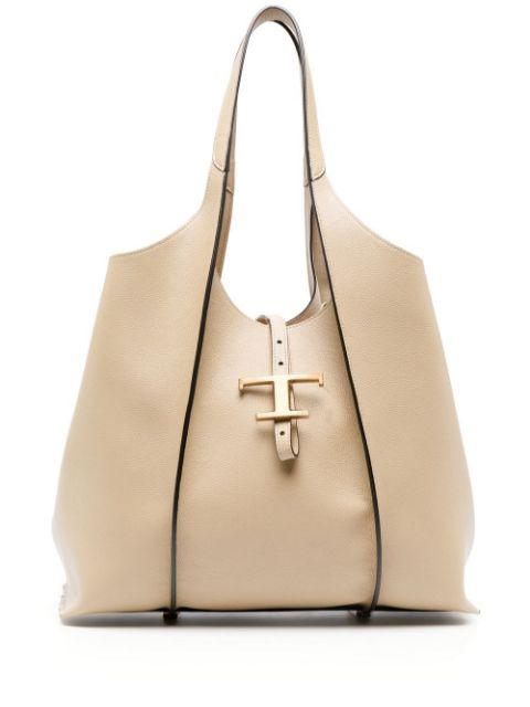 medium leather tote bag by TODS