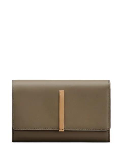 metallic-bar tri-fold wallet by TODS