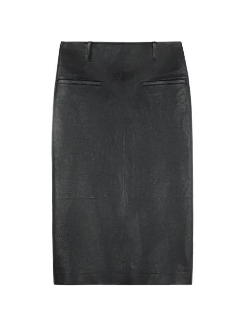 midi leather skirt by TODS
