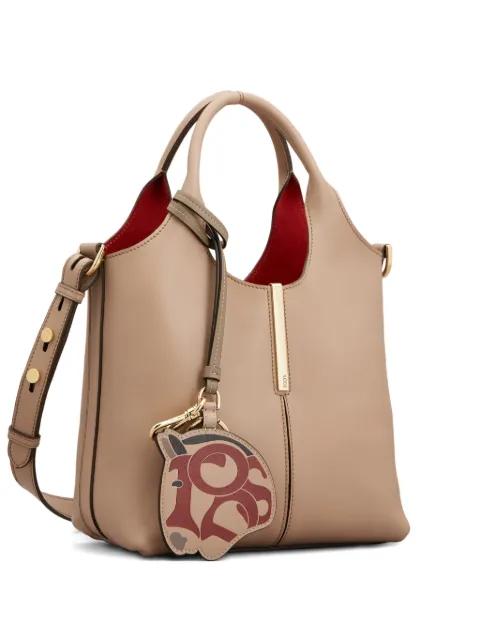 mini horse charm tote bag by TODS