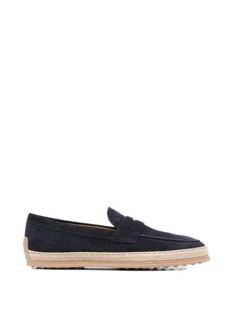 panelled suede loafers by TODS