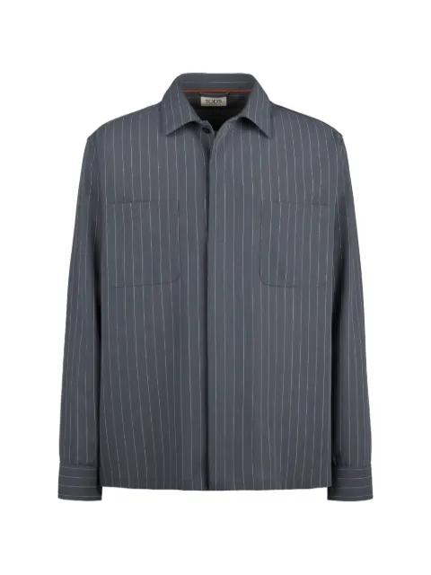 pinstripe-pattern front-pocket shirt by TODS