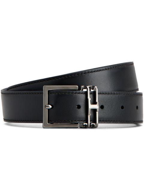 reversible leather buckle belt by TODS