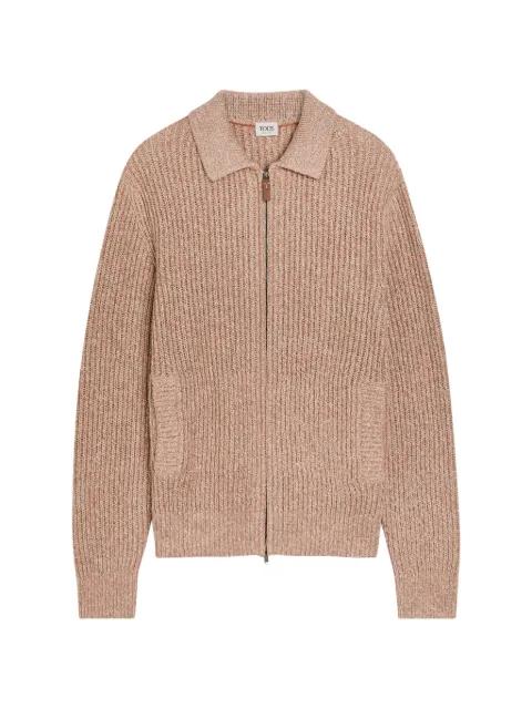 ribbed-knit zip-up cardigan by TODS