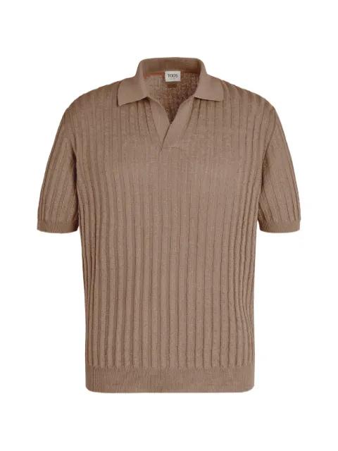 ribbed short-sleeve polo shirt by TODS