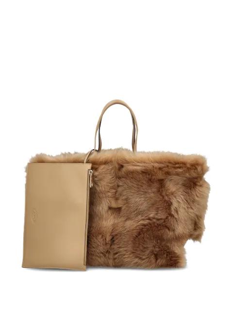 shearling small tote bag by TODS