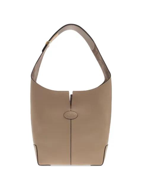 small logo-patch leather tote bag by TODS