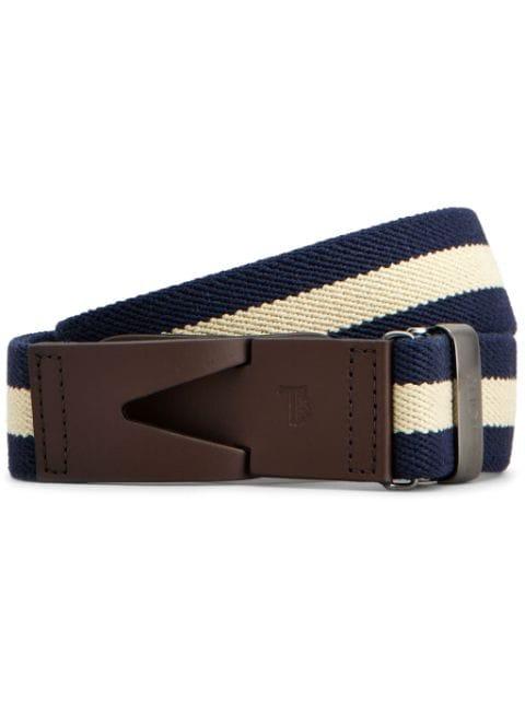 striped snap-buckle belt by TODS