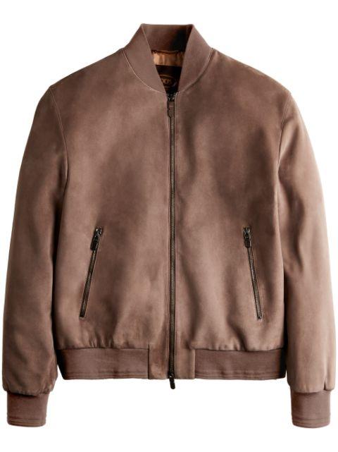 suede bomber jacket by TODS