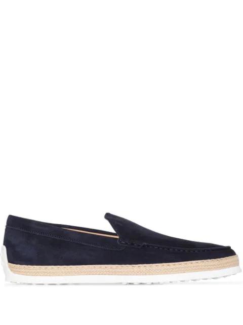 suede espadrille loafers by TODS