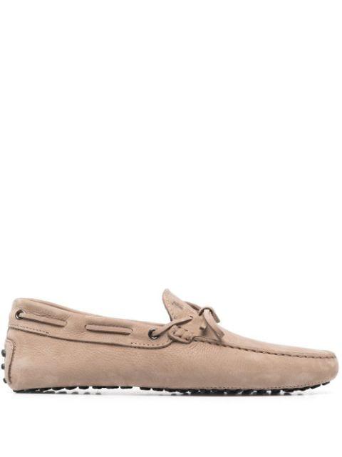 tie-fastening suede loafers by TODS