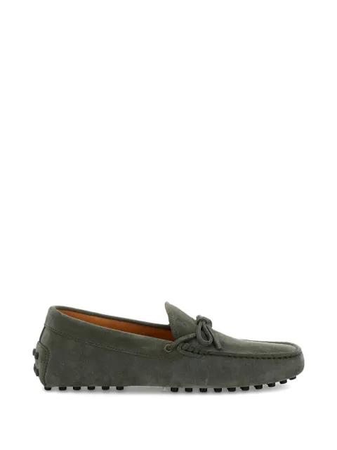topstitching tie-detail flat shoes by TODS
