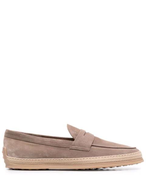 woven-trim penny loafers by TODS