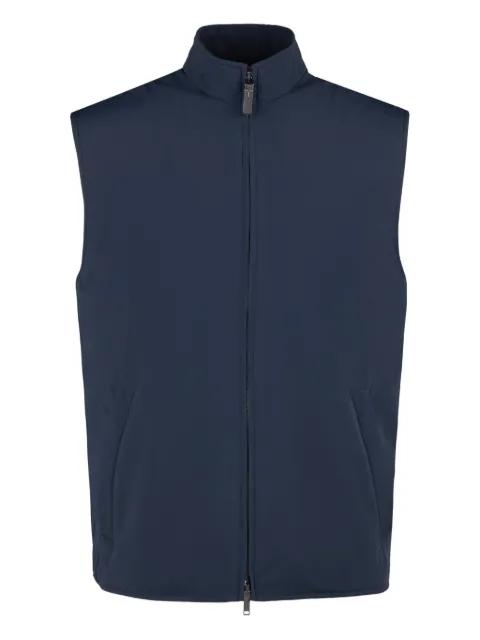 zip-front stand-collar gilet by TODS