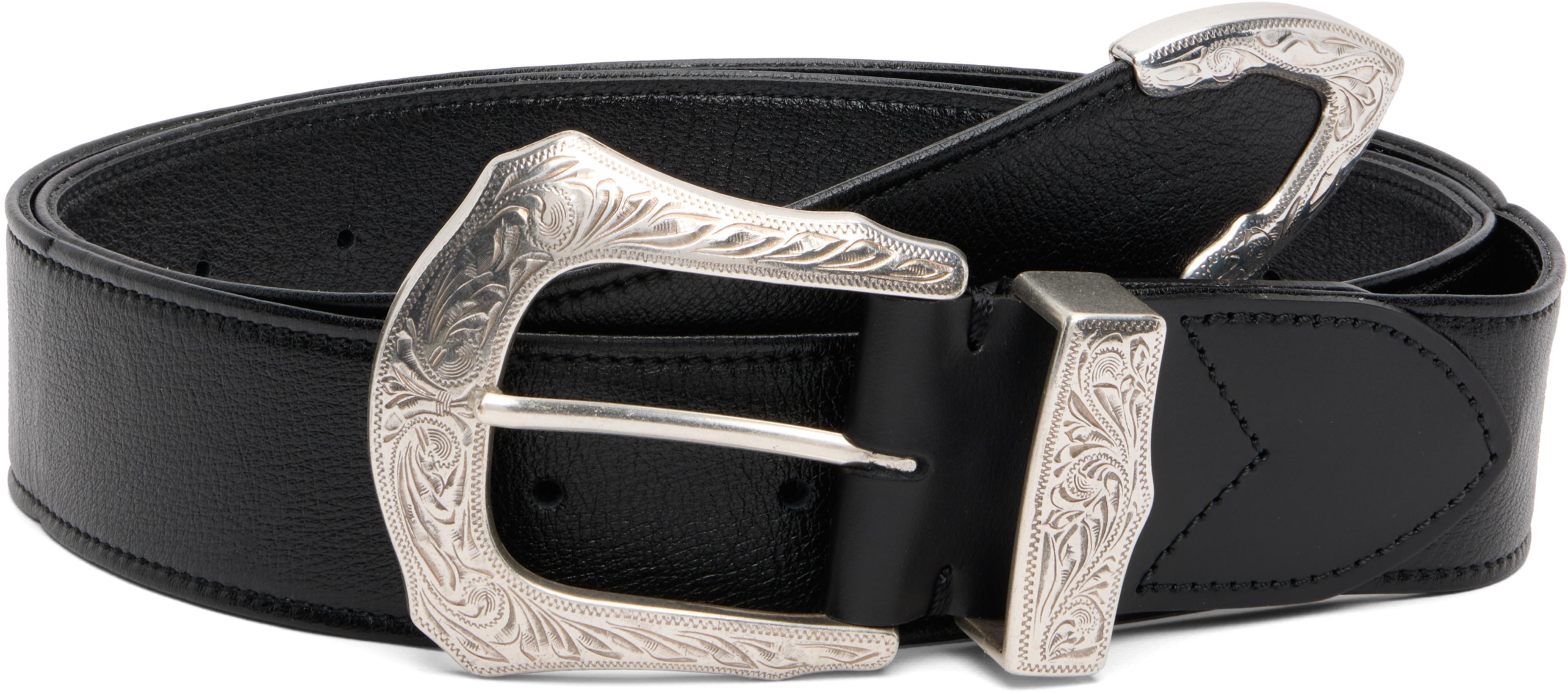 Black Buckle Wide Belt by TOGA PULLA