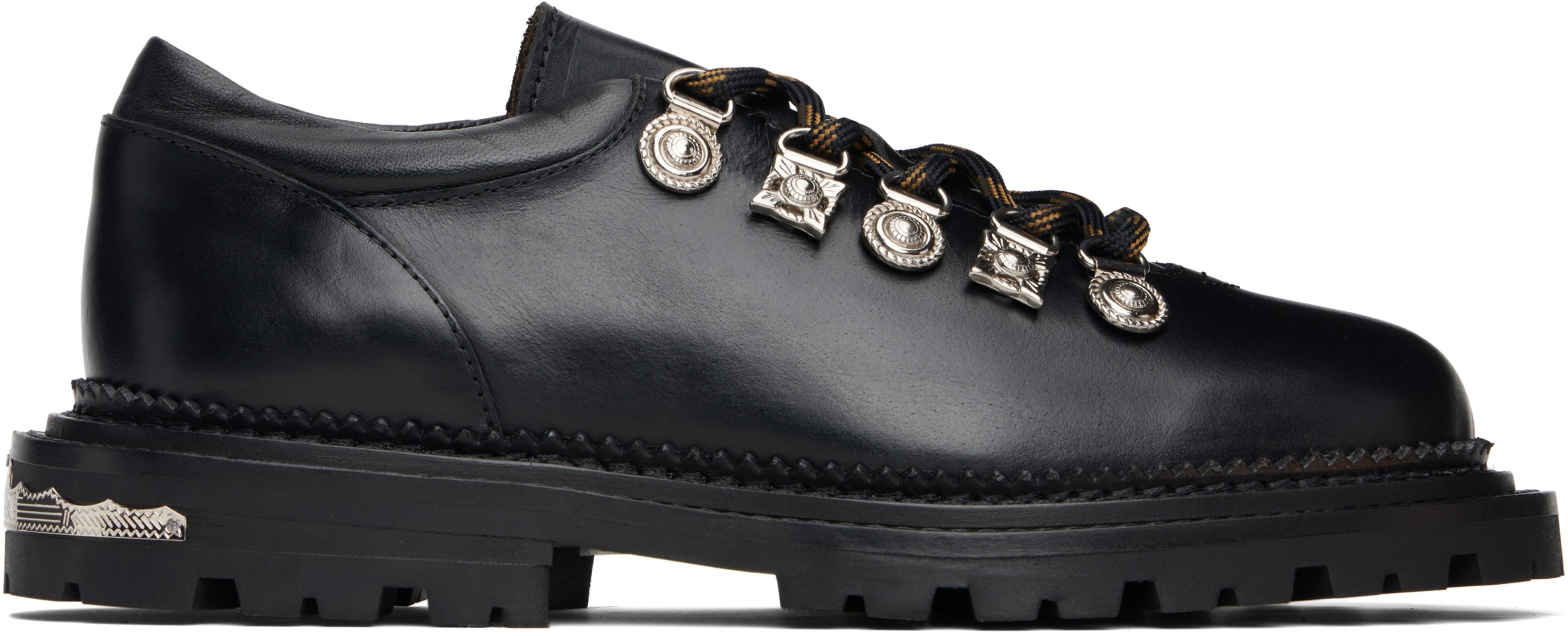 Black Hard Leather Oxfords by TOGA PULLA