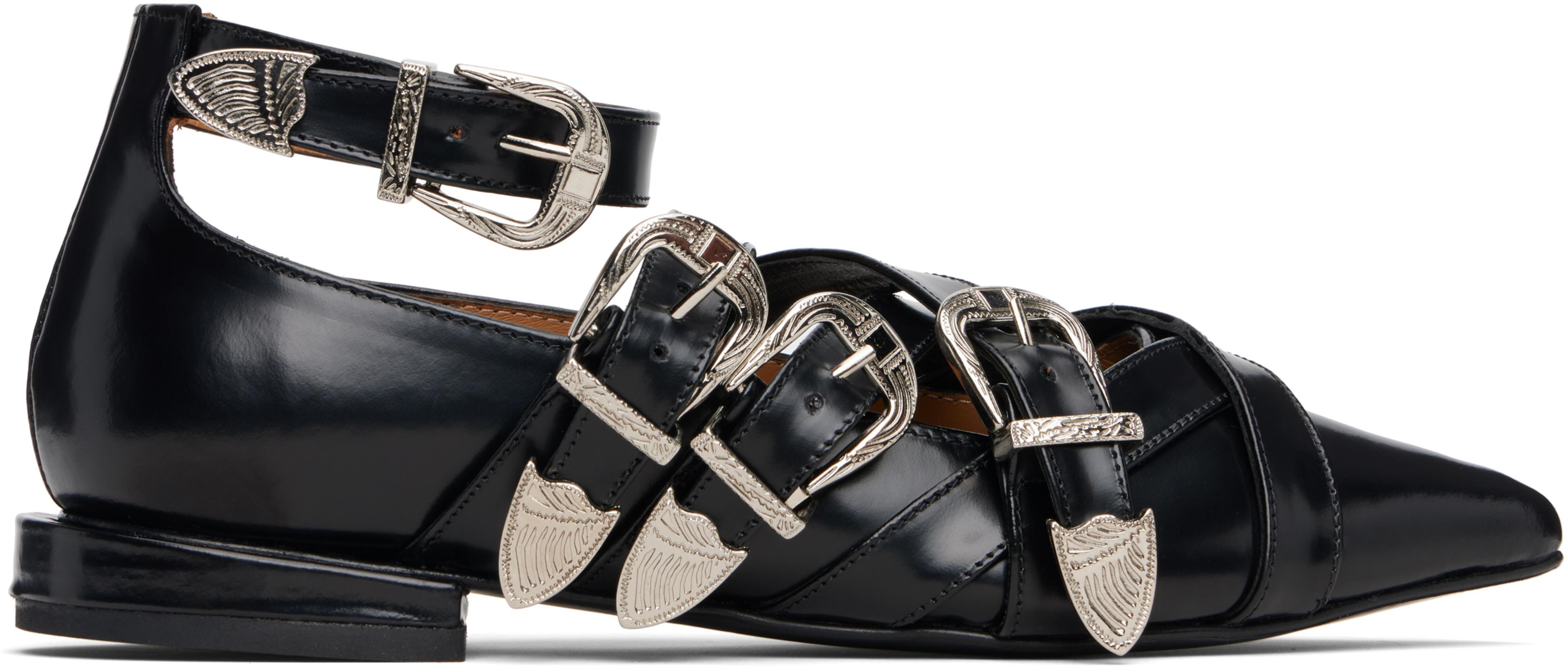 Black Polido Flats by TOGA PULLA
