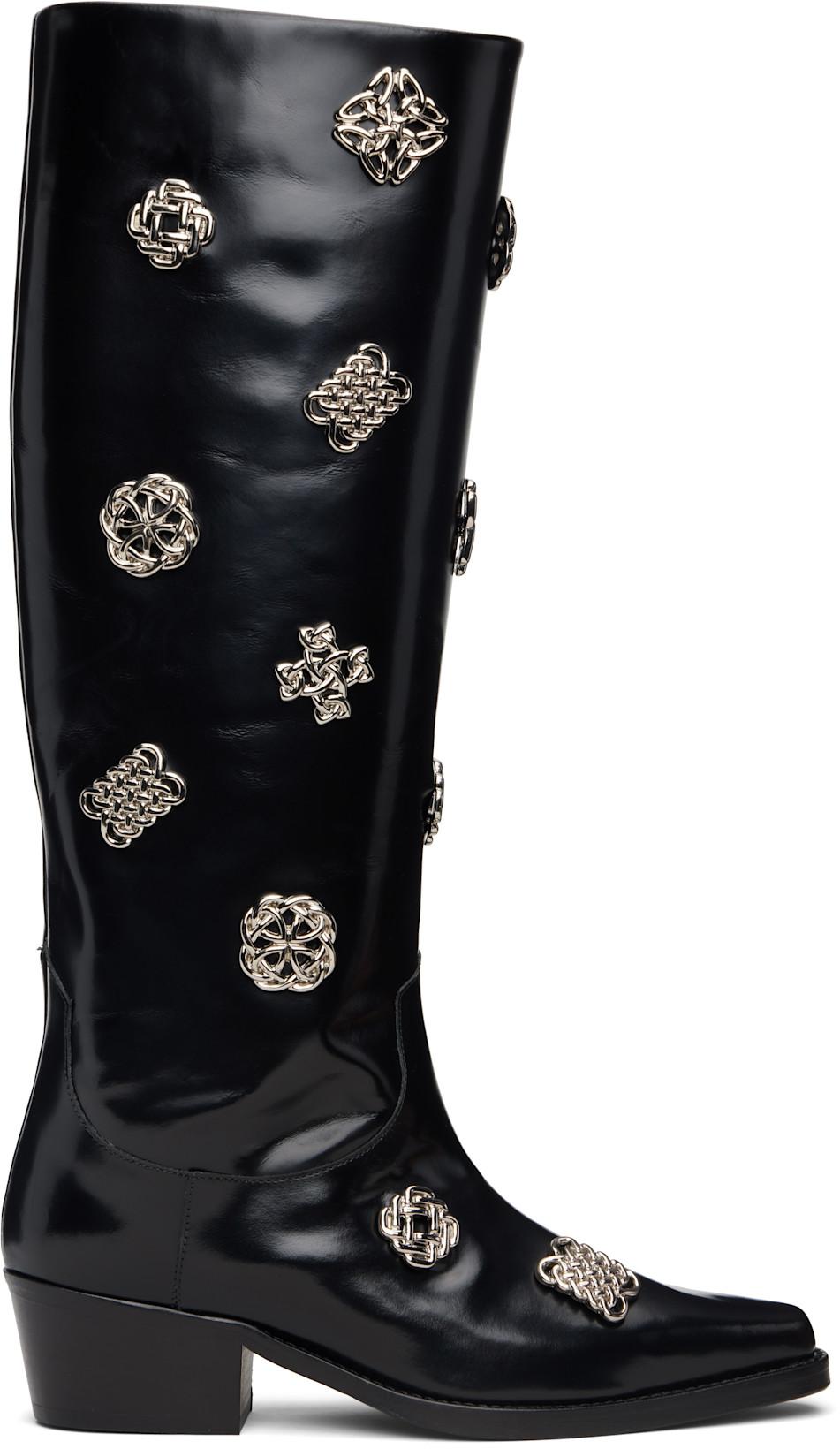 Black Polido Tall Boots by TOGA PULLA