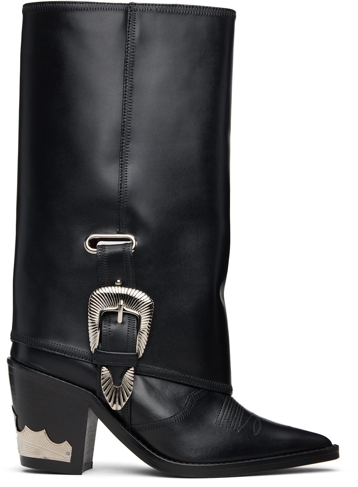 Black Western Style Tall Boots by TOGA PULLA