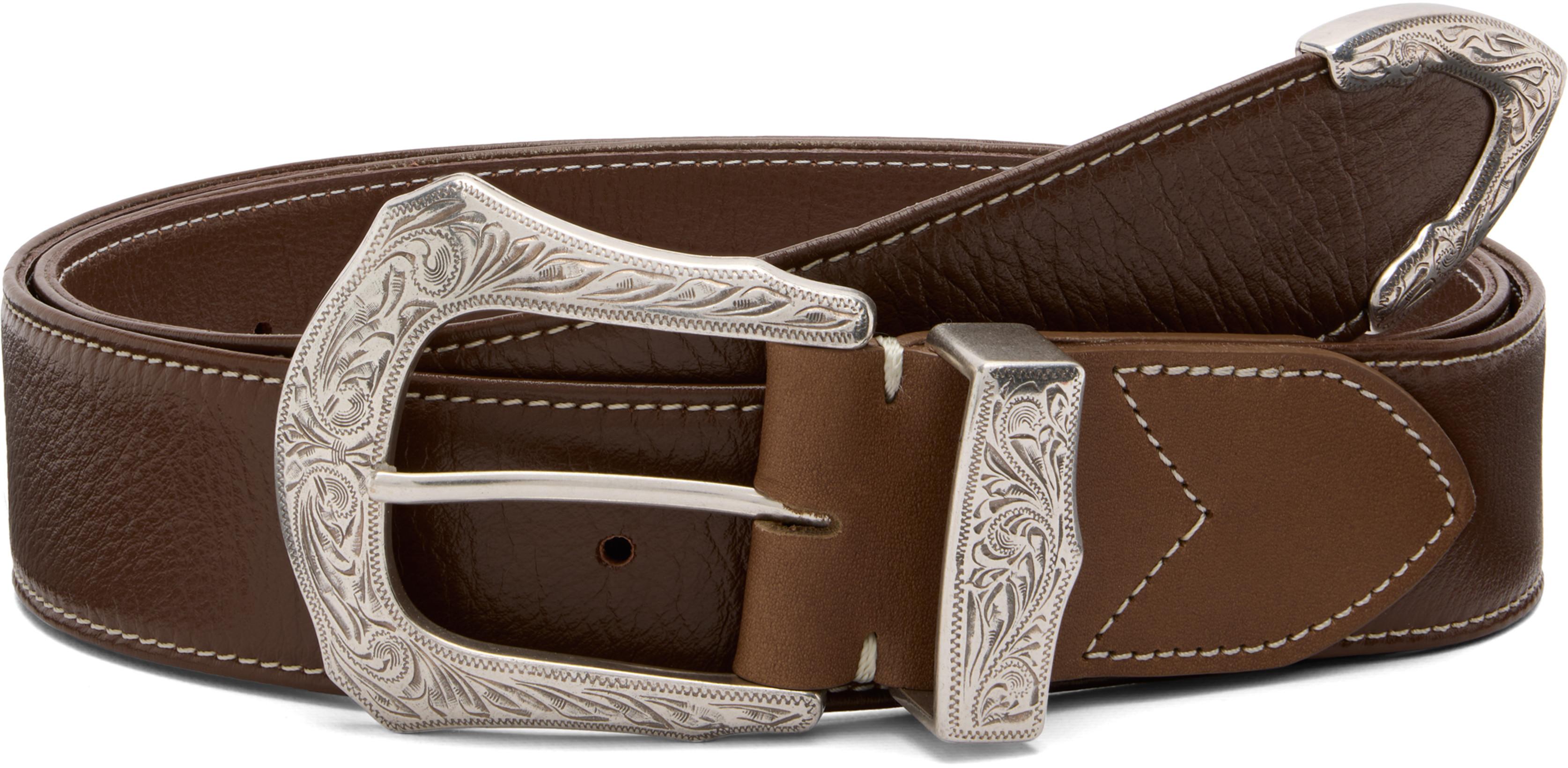 Brown Buckle Wide Belt by TOGA PULLA
