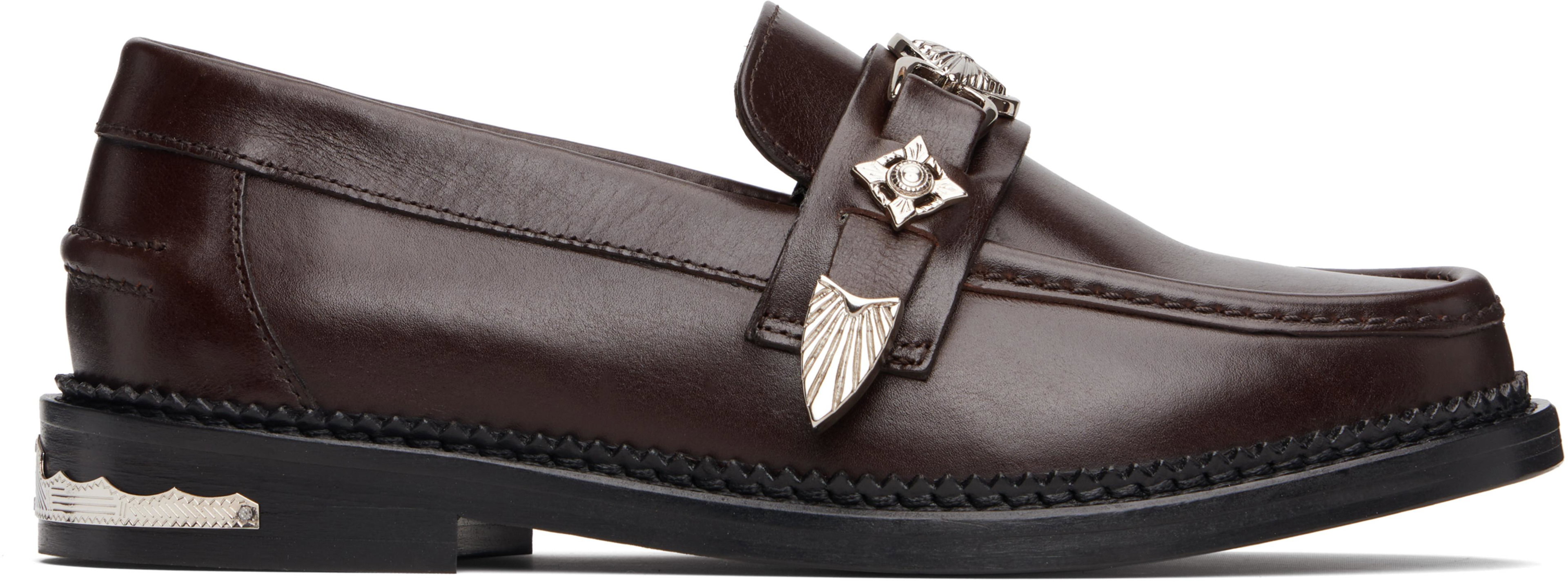 SSENSE Exclusive Brown Detail Loafers by TOGA PULLA