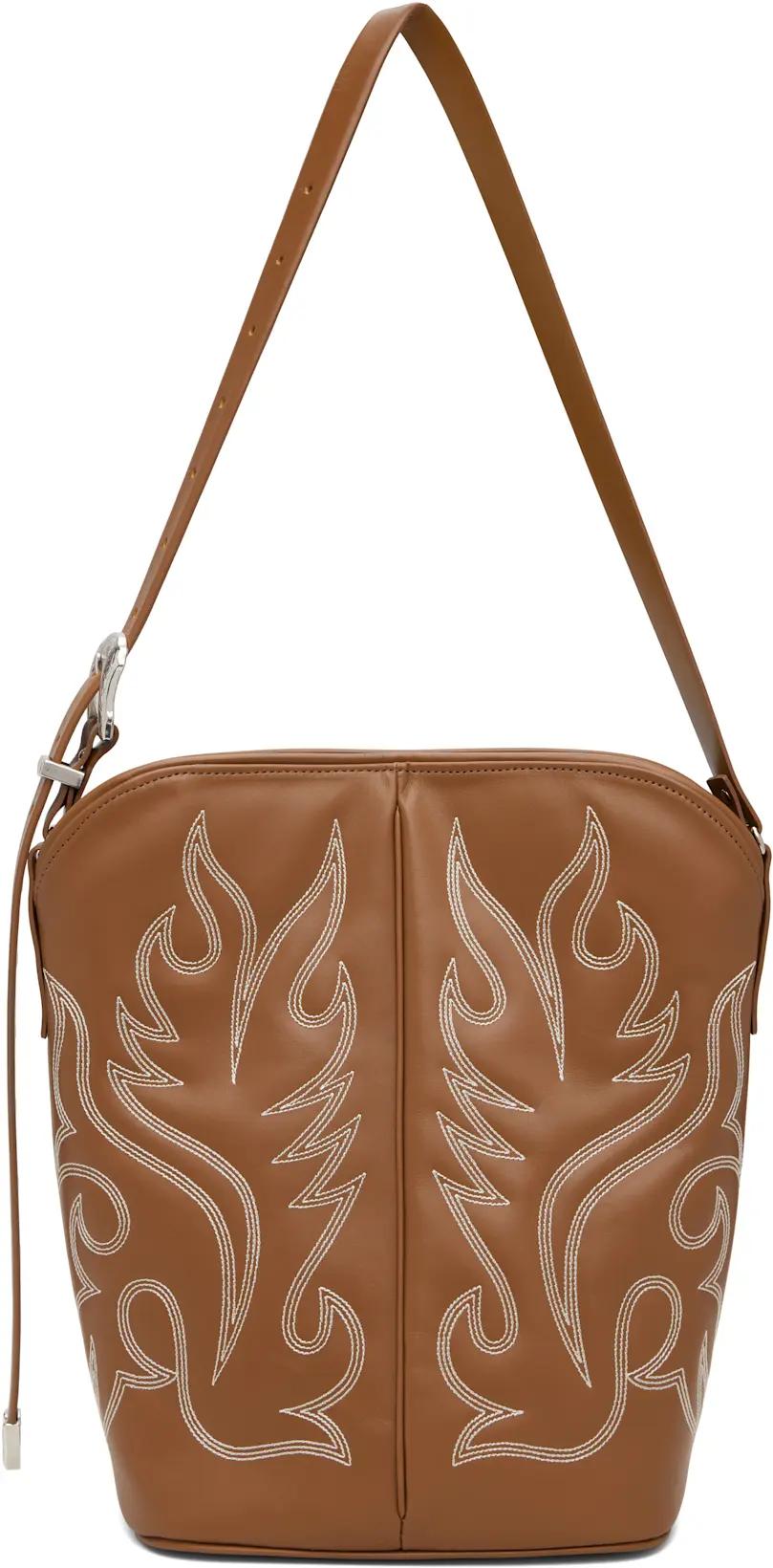 Tan Western Shoulder Bag by TOGA PULLA