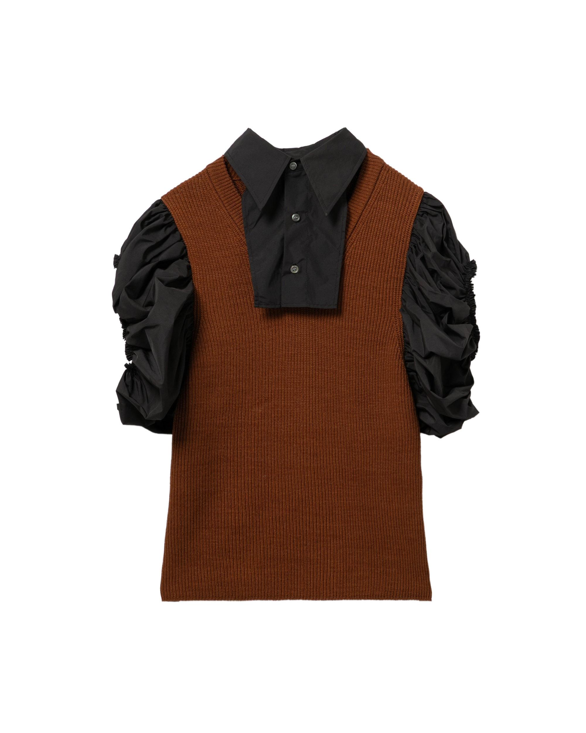 Puff-sleeve knit top by TOGA