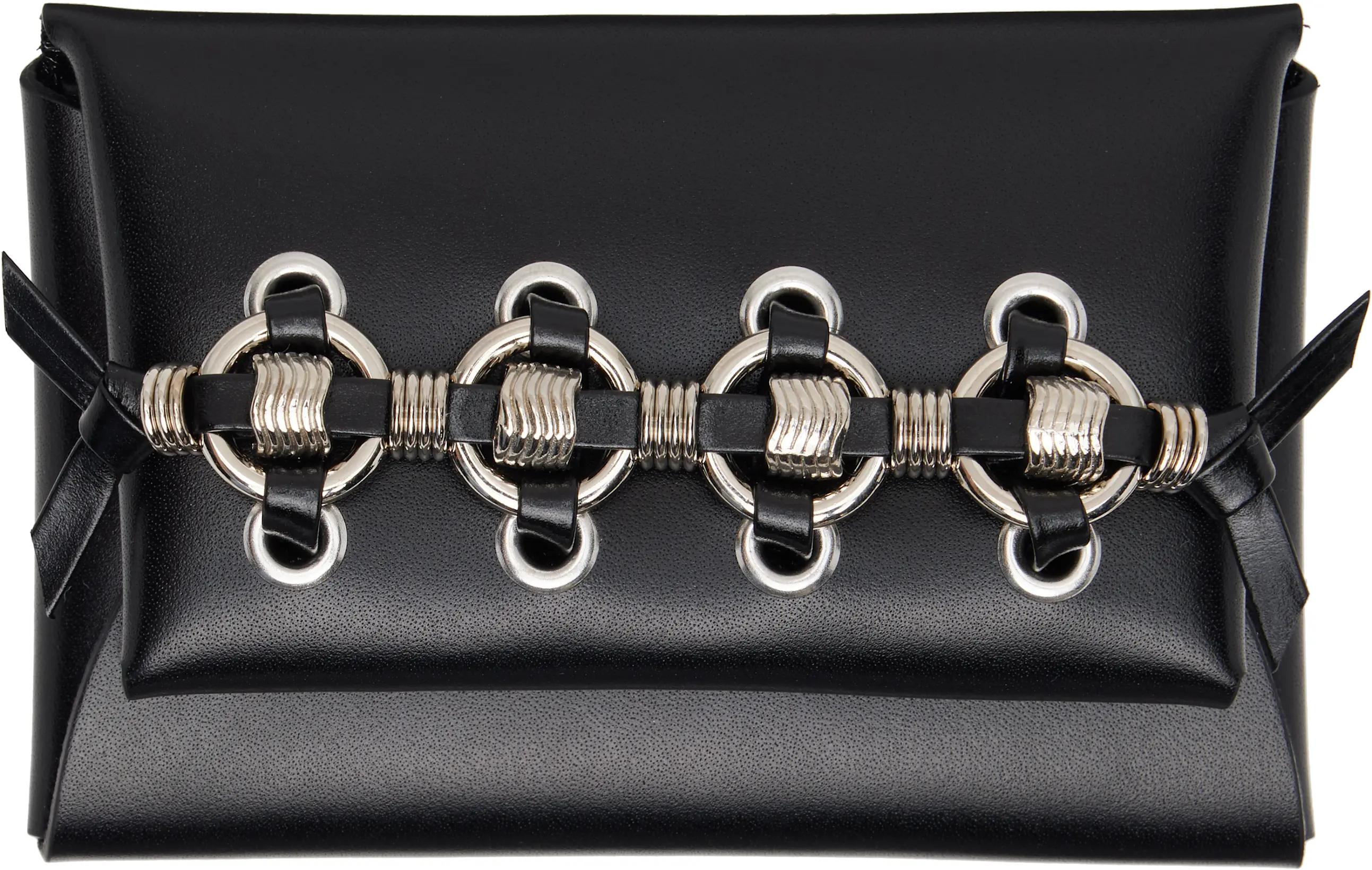 Black Ring Metal Card Holder by TOGA VIRILIS