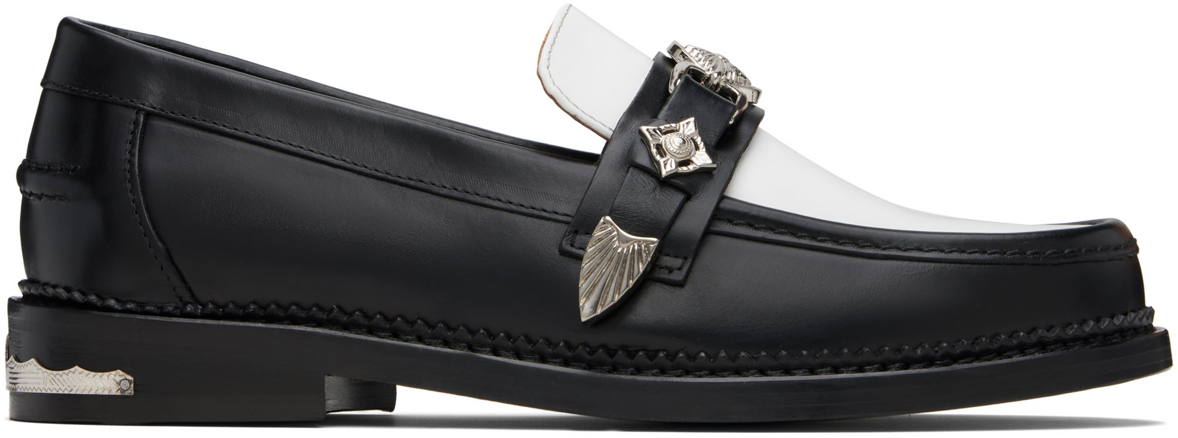 SSENSE Exclusive Black & White Metal Loafers by TOGA VIRILIS