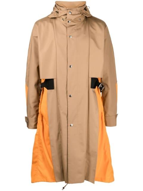 taffeta detachable-hood midi coat by TOGA VIRILIS