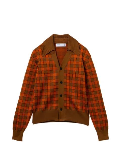 checked V-neck cardigan by TOGA