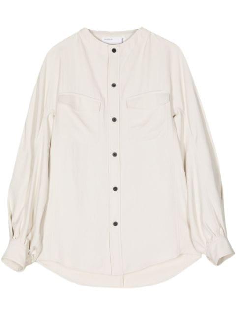 collarless twill shirt by TOGA