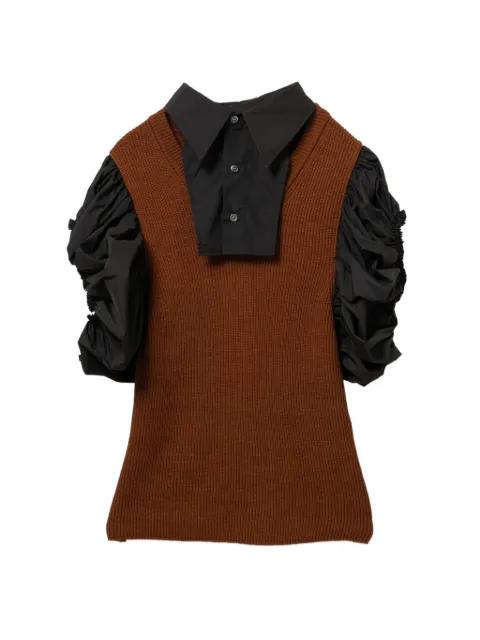 faux-collar ruffled top by TOGA