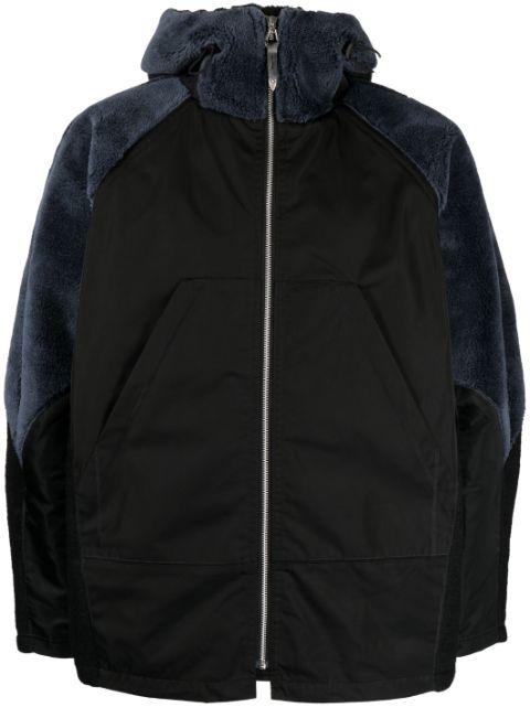 faux-fur trim hoodied jacket by TOGA