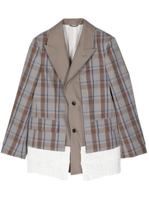 panelled checked blazer by TOGA