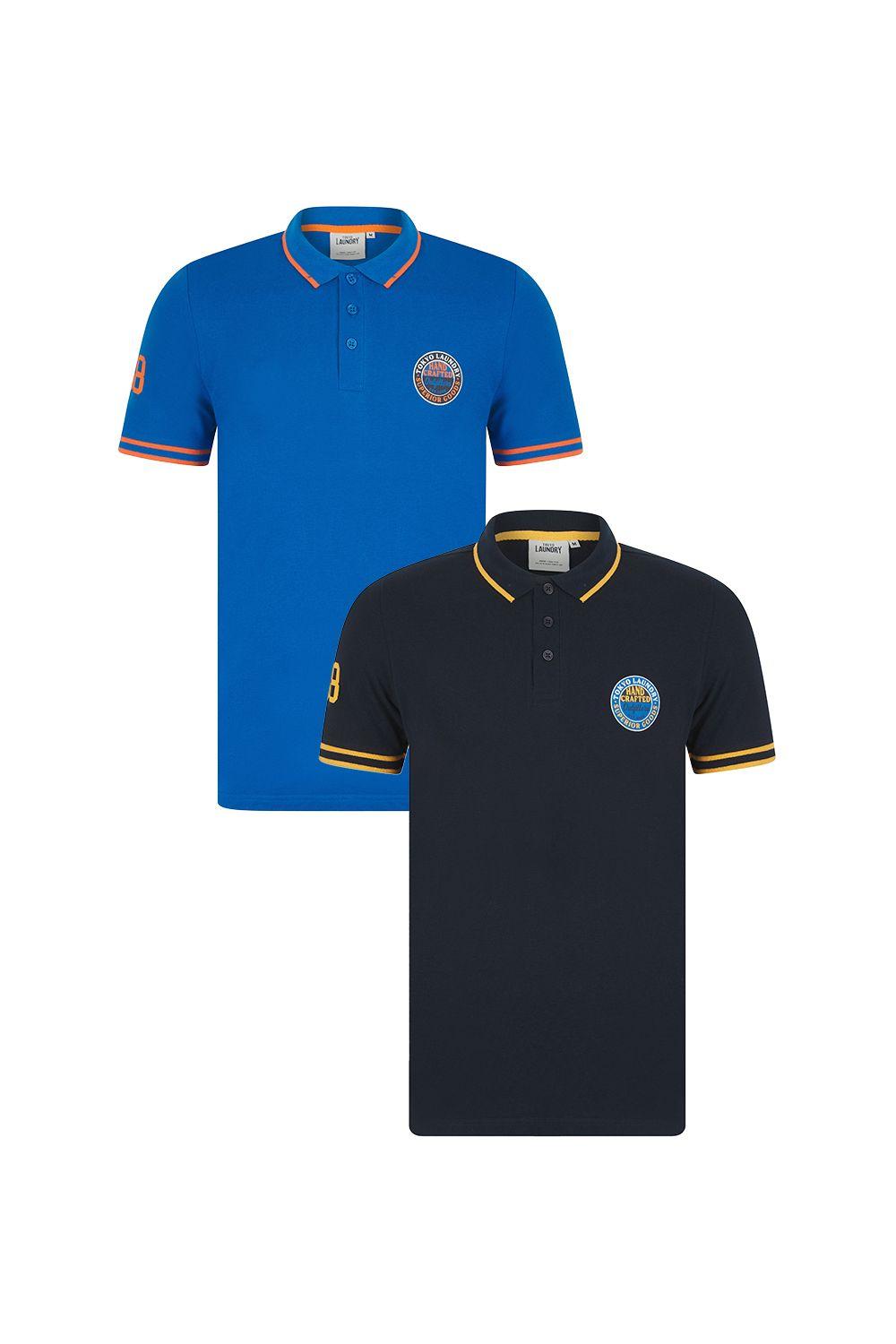 2 Pack Cotton Short Sleeve Button-Up Polo Shirt by TOKYO LAUNDRY