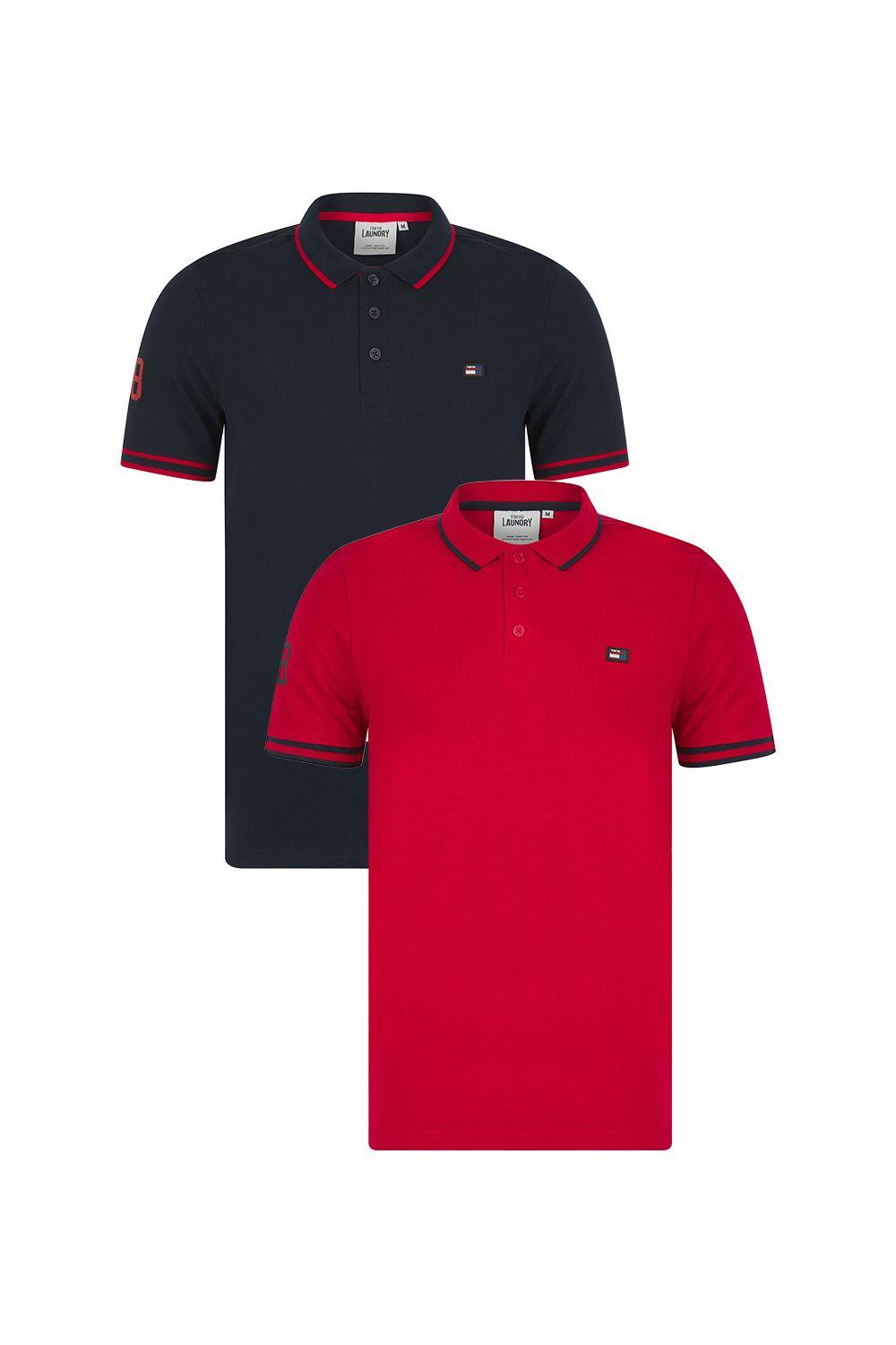 2 Pack Cotton Short Sleeve Button-Up Polo Shirt by TOKYO LAUNDRY