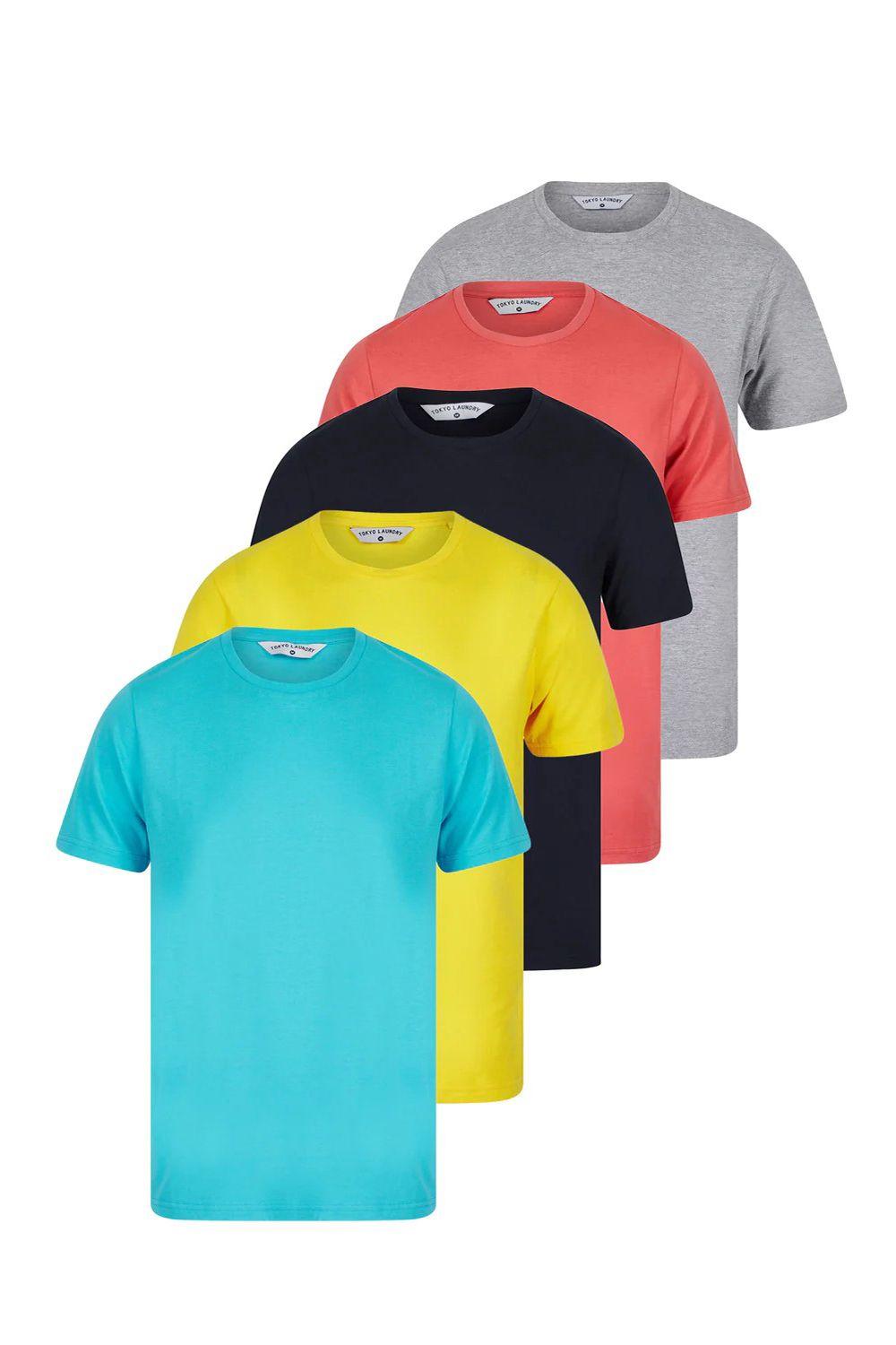5-Pack Cotton Short-Sleeve Crew Neck T-Shirts by TOKYO LAUNDRY