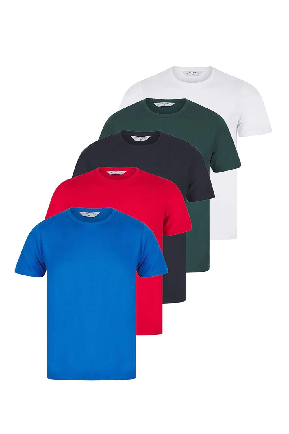 5-Pack Cotton Short-Sleeve Crew Neck T-Shirts by TOKYO LAUNDRY