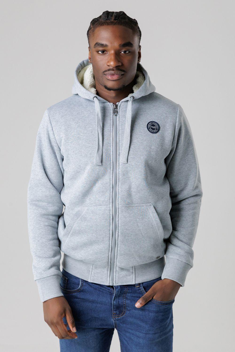 Brushed Back Fleece Zip-Through Hoody with Borg Lining by TOKYO LAUNDRY