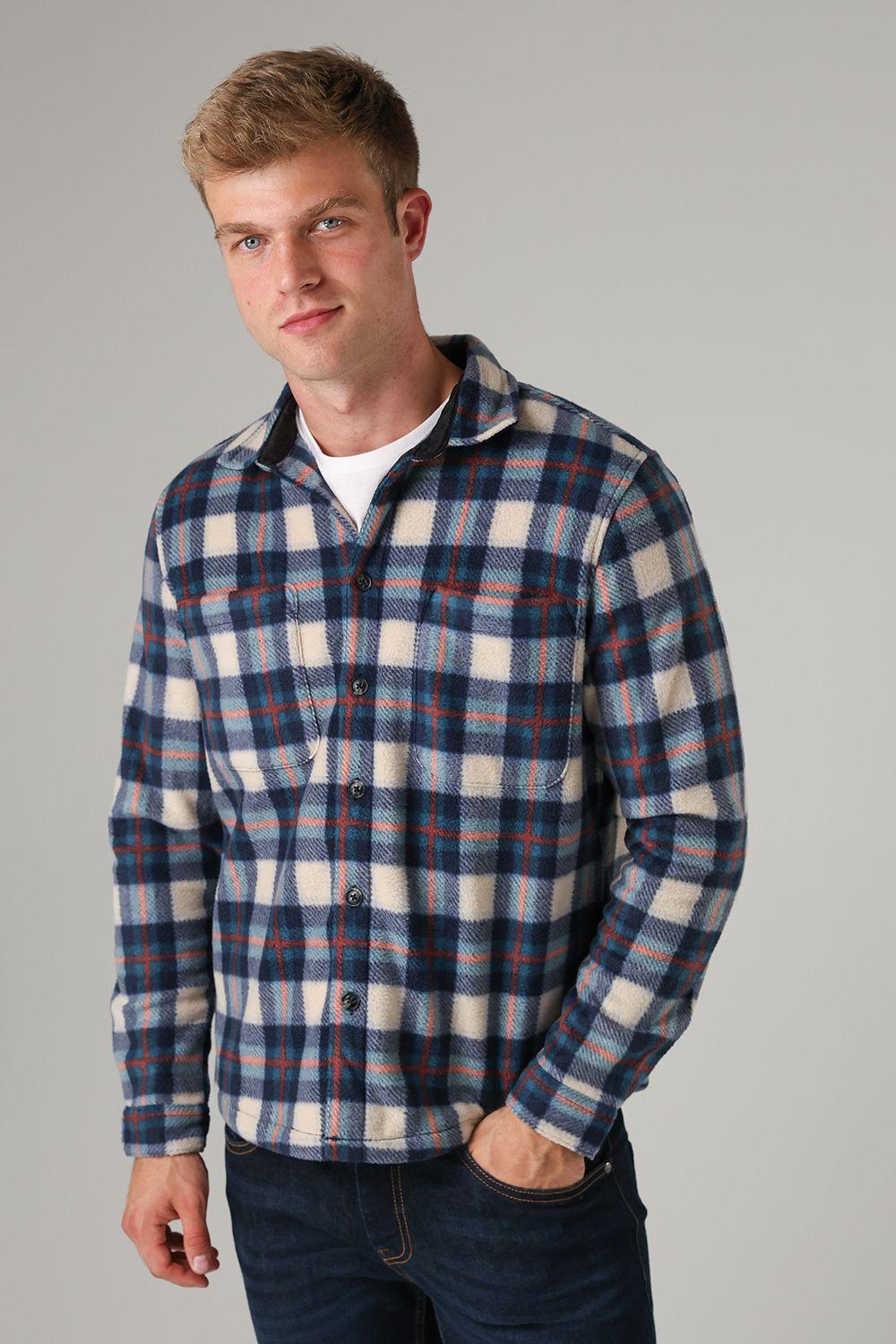 Checked Yarn-Dyed Fleece Shirt by TOKYO LAUNDRY