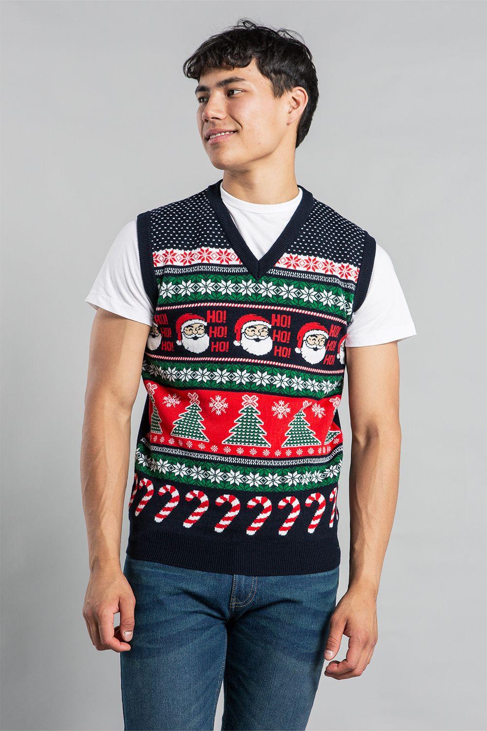 Christmas V Neck Jacquard Knitted Vest by TOKYO LAUNDRY