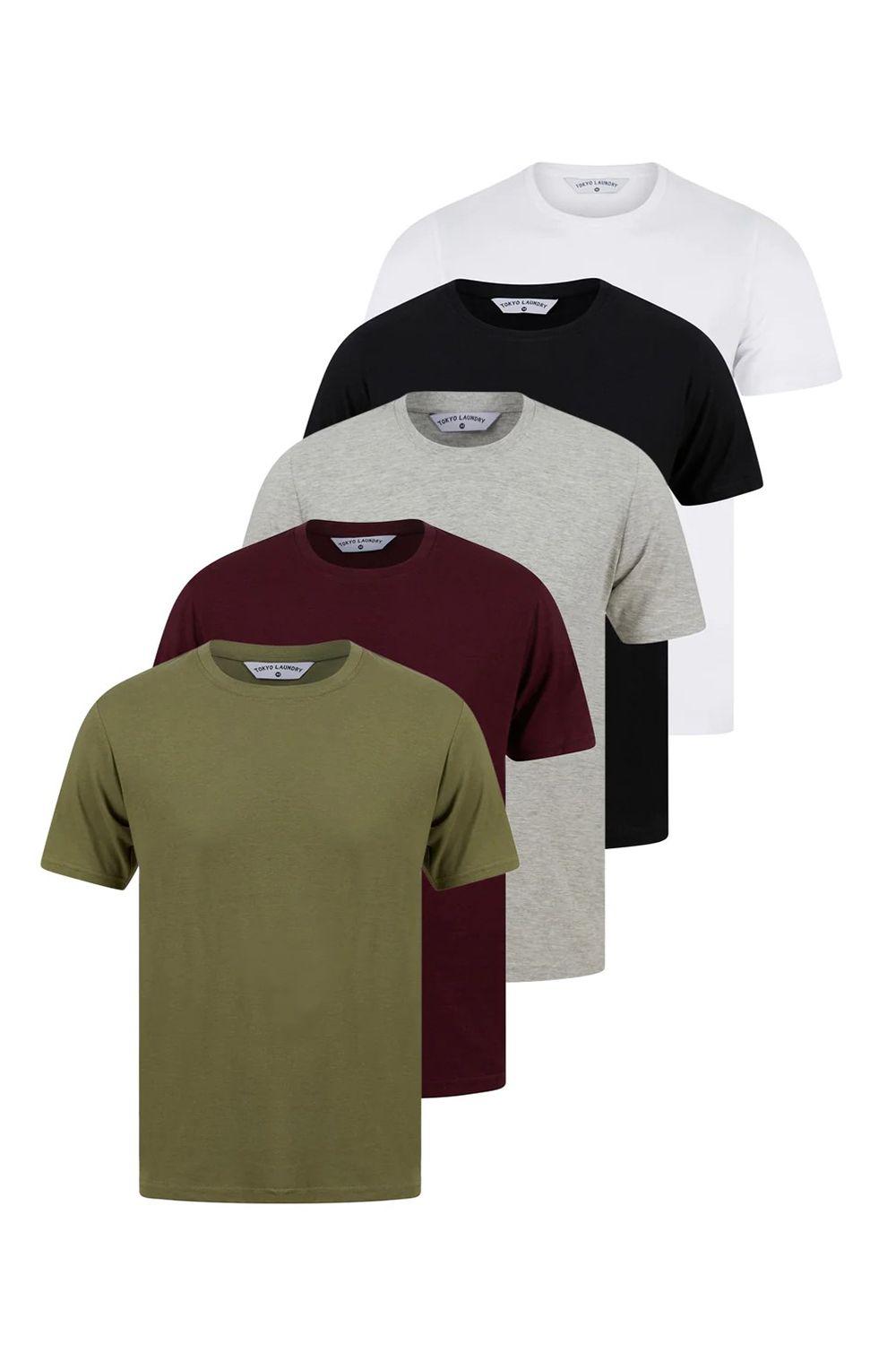 Cotton 5-Pack Short Sleeve T-Shirts by TOKYO LAUNDRY