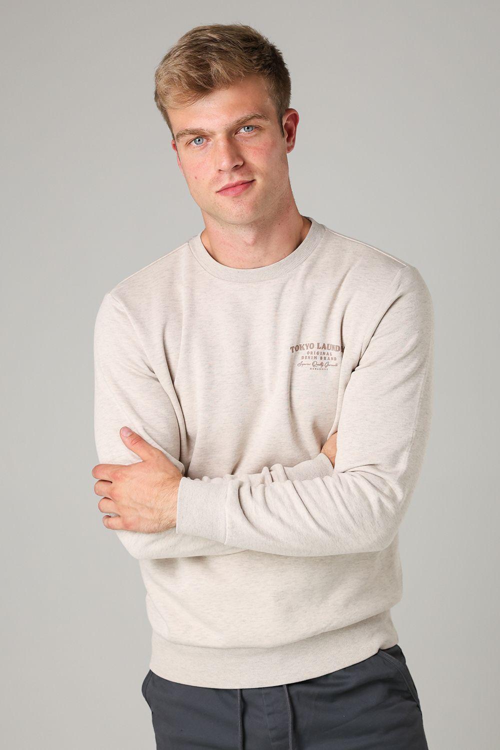Cotton Blend Crew Neck Sweatshirt by TOKYO LAUNDRY