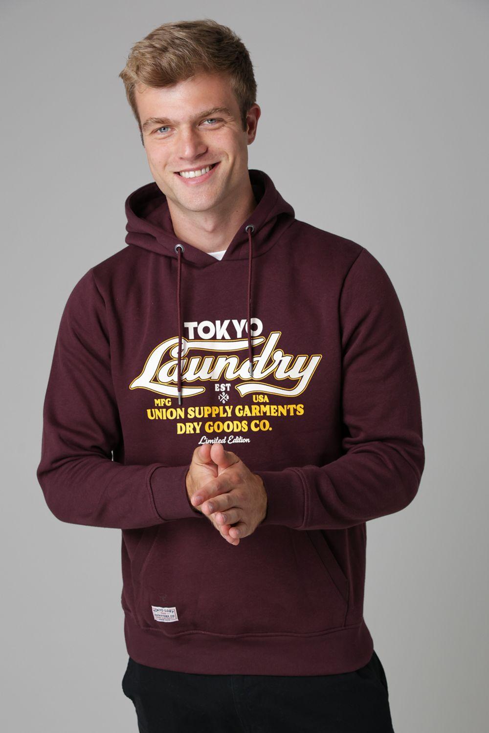 Cotton Blend Drawcord Hoody by TOKYO LAUNDRY