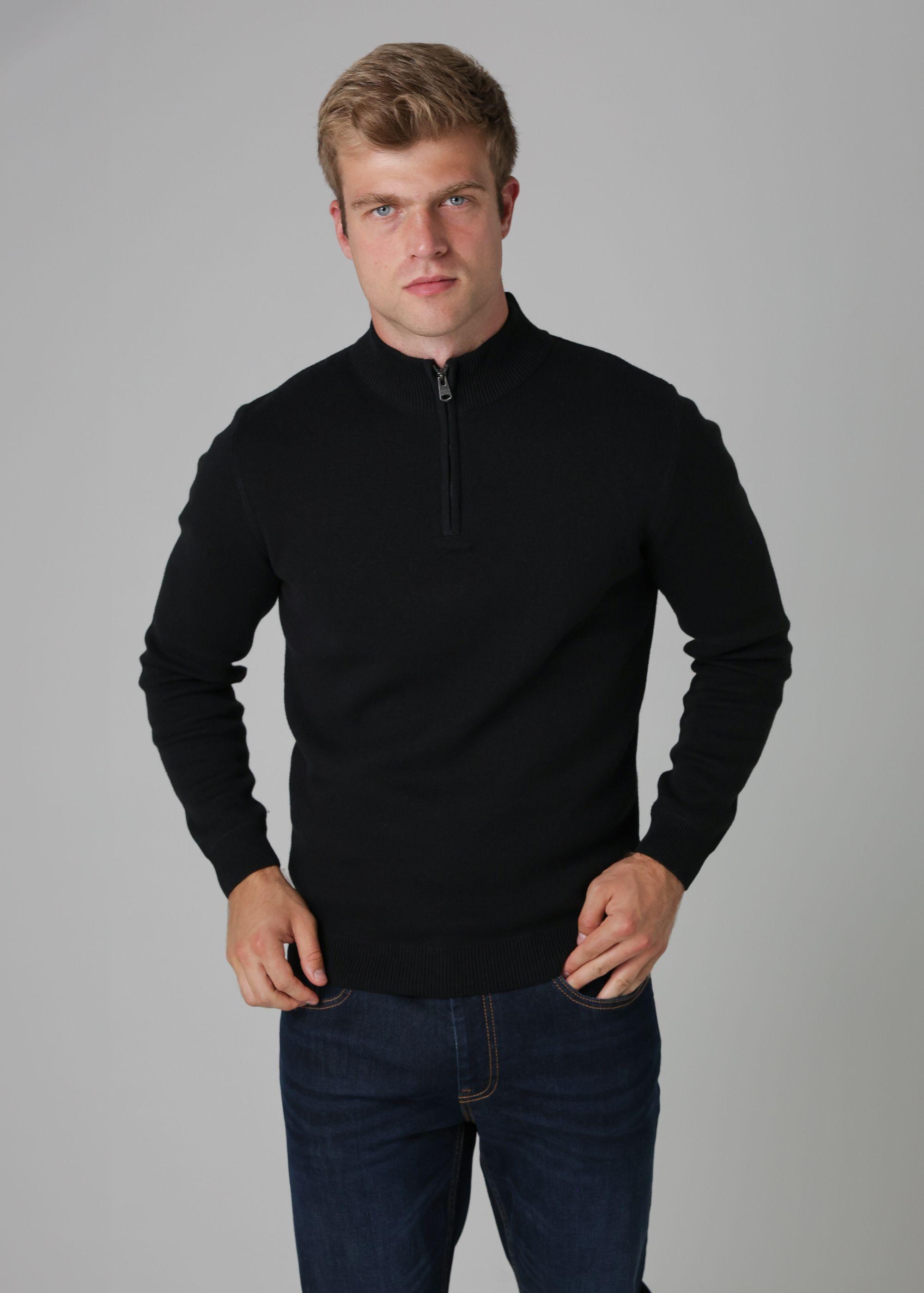 Cotton Blend Half Milano Zip Neck Jumper by TOKYO LAUNDRY