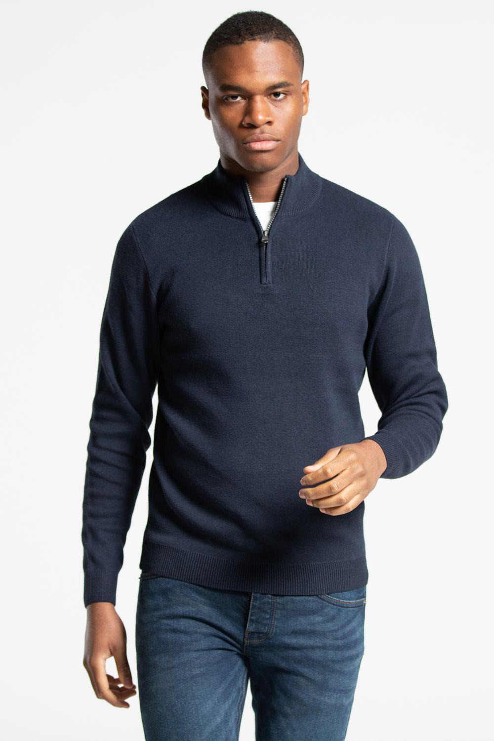Cotton Blend Half Milano Zip Neck Jumper by TOKYO LAUNDRY