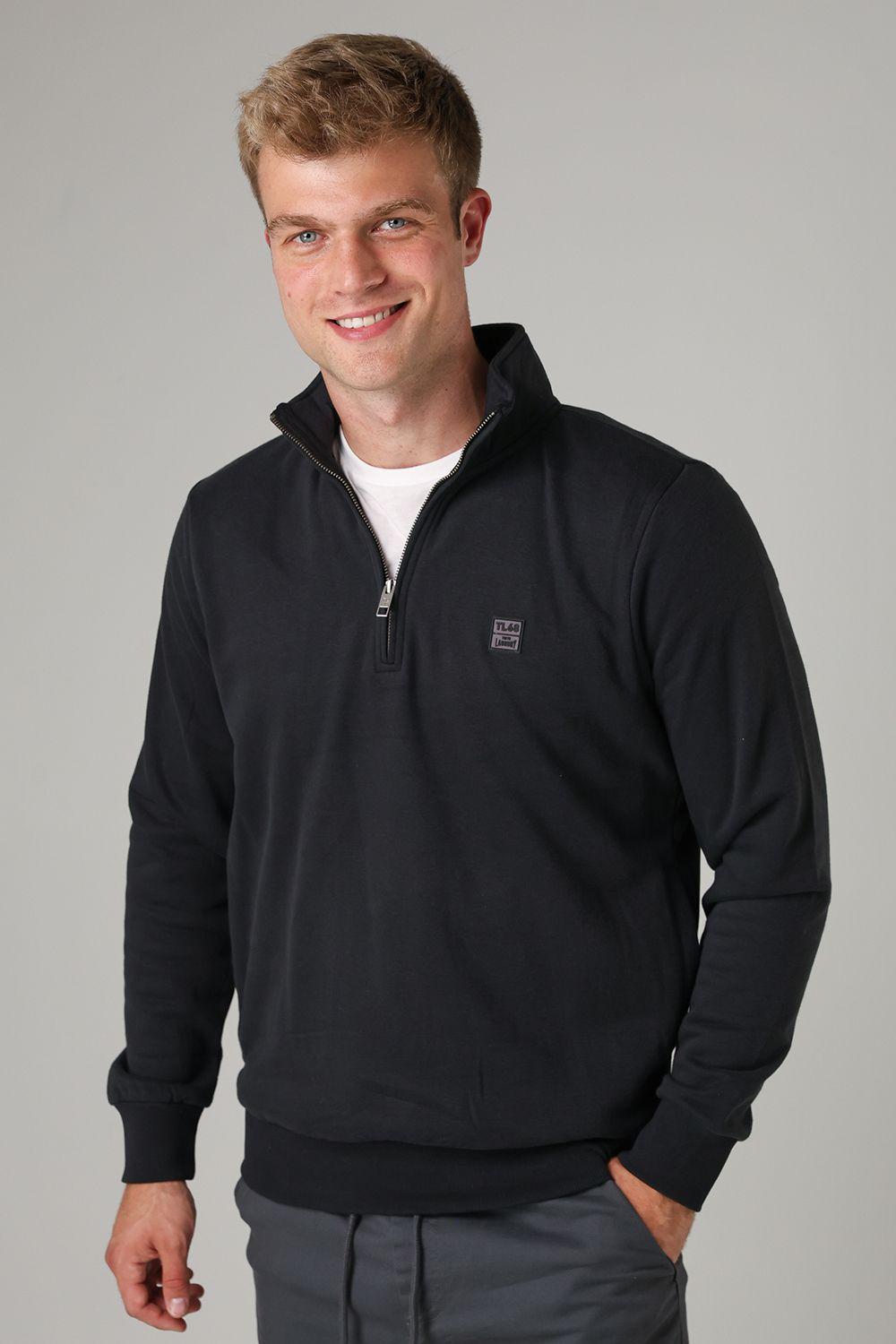 Cotton Blend Quarter Zip Sweatshirt by TOKYO LAUNDRY