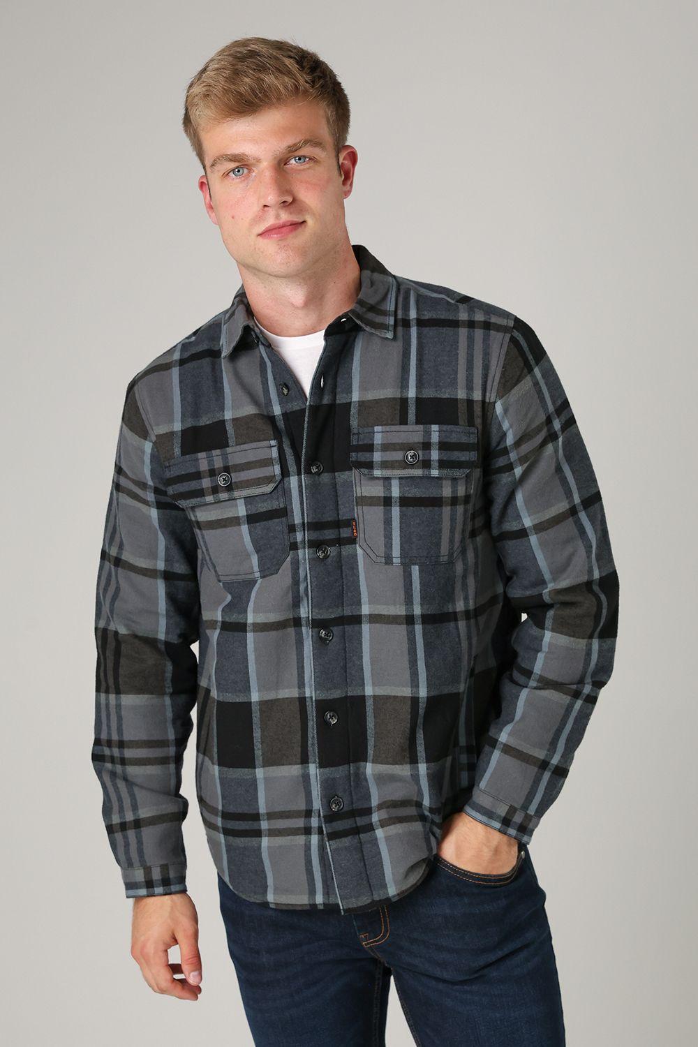 Cotton Checked Long Sleeve Shirt with Borg Lining by TOKYO LAUNDRY